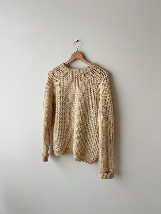 Cream Wool Knit Sweater | M/L