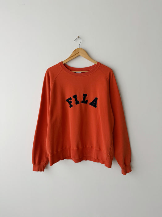 Distressed FILA Sweatshirt | XL