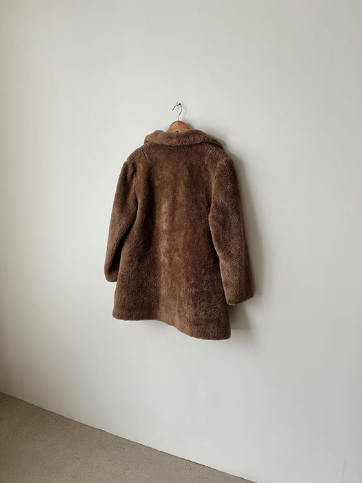 Brown Faux Fur Coat | XL