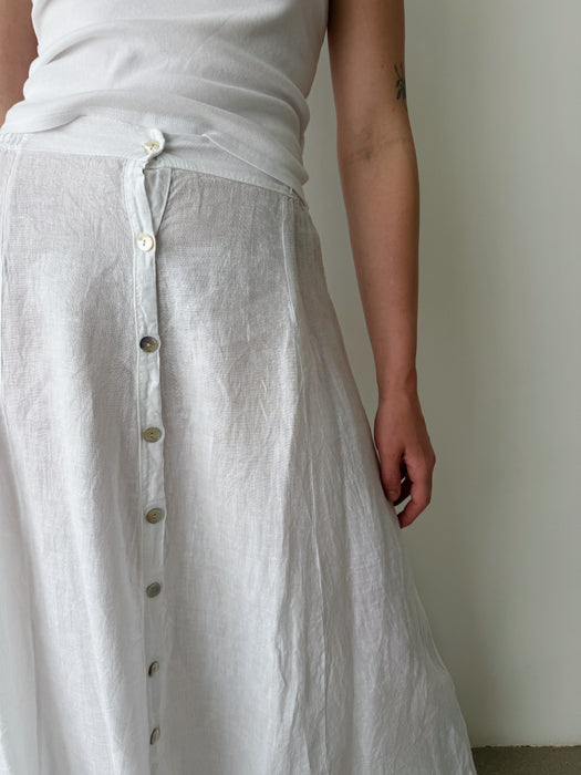 White Button Down Skirt | S