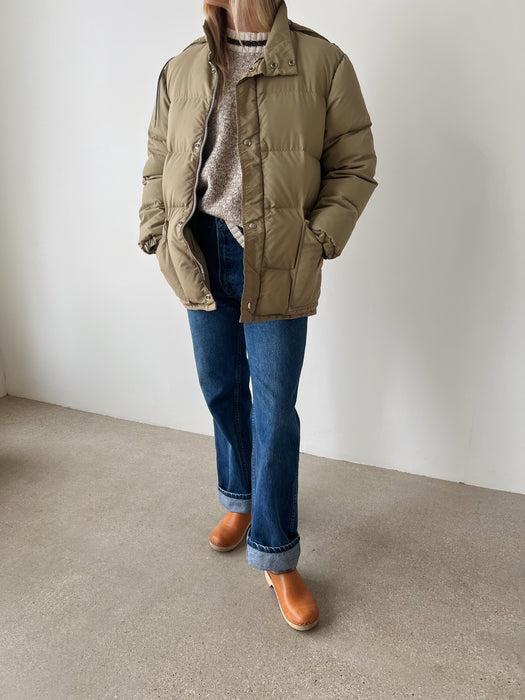 Tan Down Puffer Jacket | M