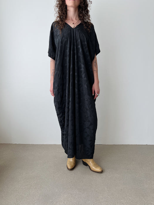 Black Satin Muumuu | L
