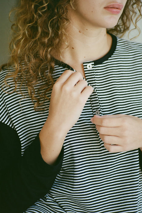 LA Relaxed Striped Organic Henley