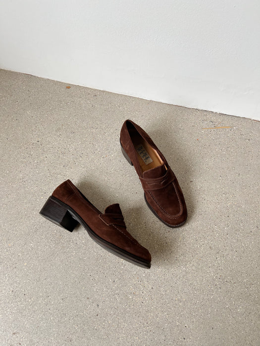 Brown Suede Loafers | 8