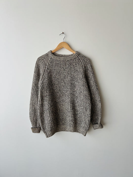 Marled Cream & Black Knit Sweater | L/XL