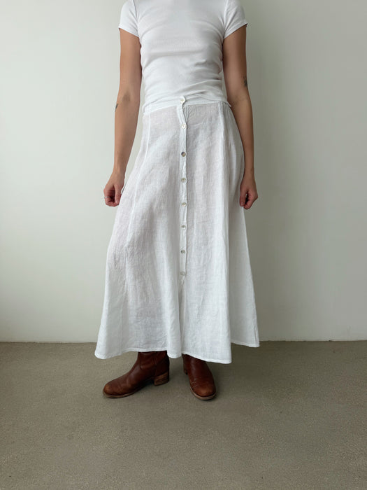 White Button Down Skirt | S