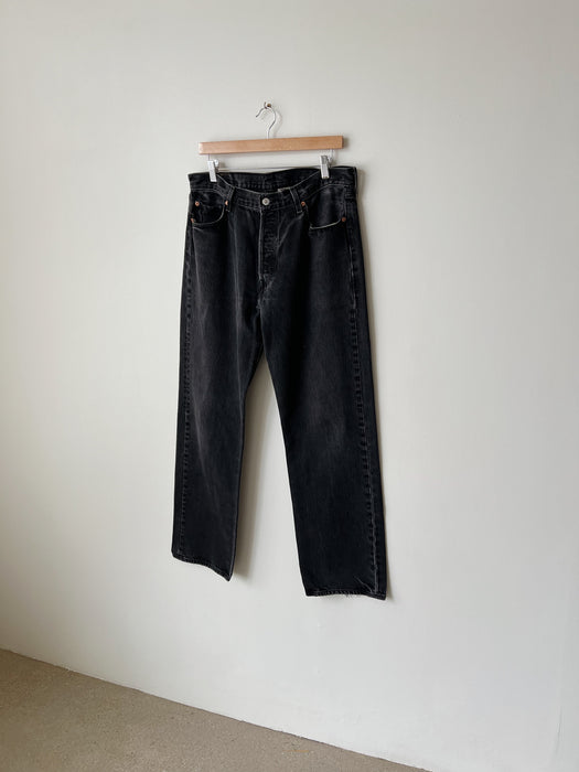 Worn Black Levi's 501 Denim | 34