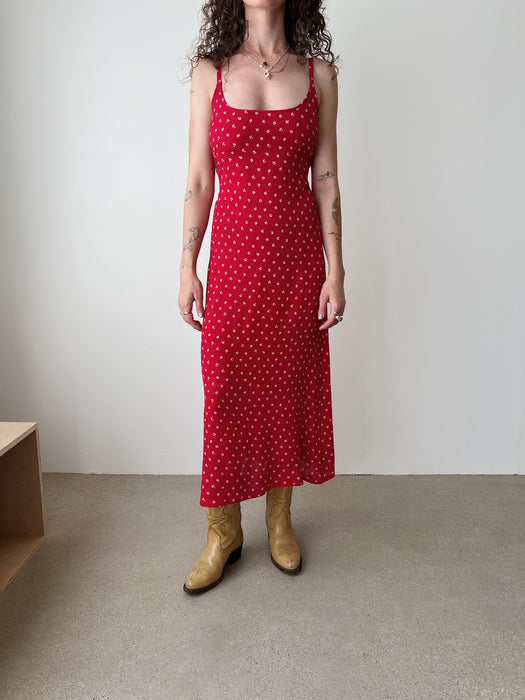 Red Floral Dress | L