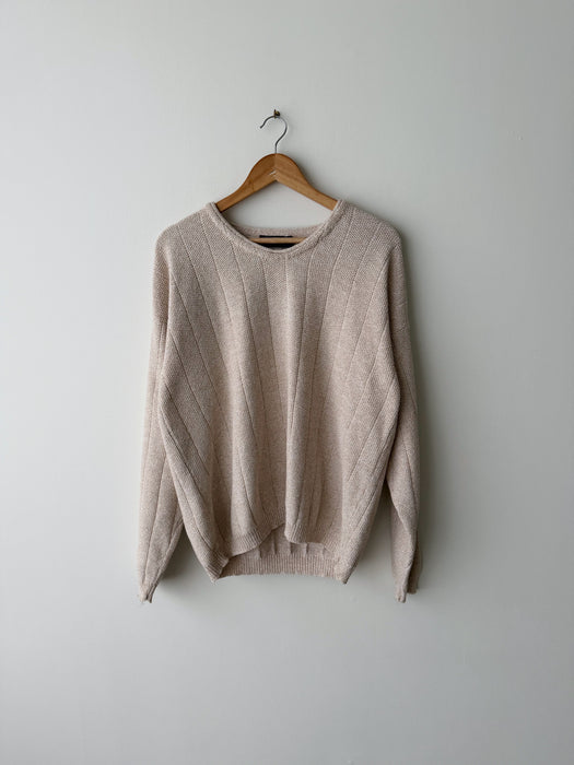 Cream Cotton Sweater | M