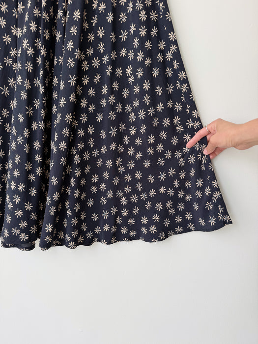 Navy Floral Skirt | M