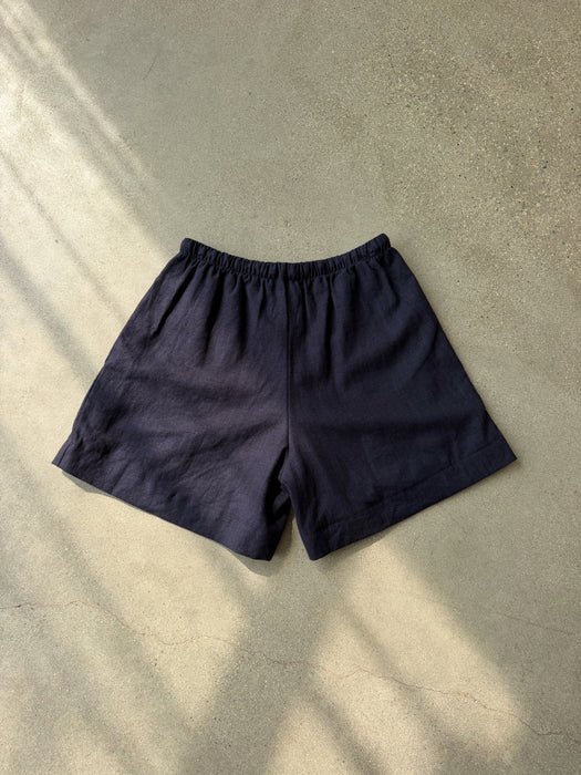 Hazlewood Navy Cotton Linen Short