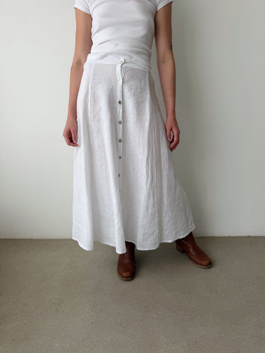 White Button Down Skirt | S