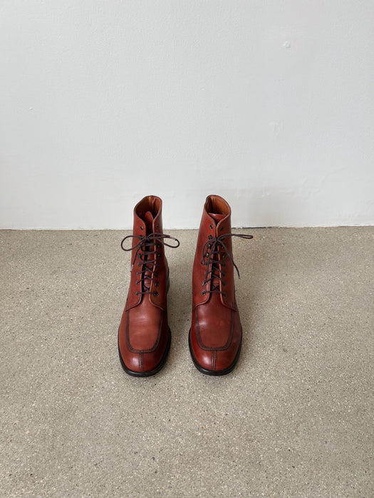 Cognac Leather Boots | 7
