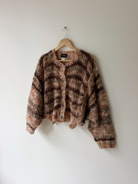 Striped Hand Knit Cardigan | M