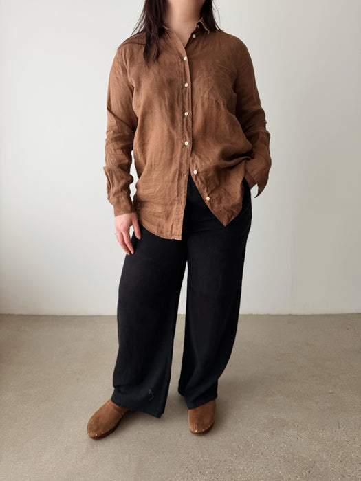 Brown Linen Shirt | M