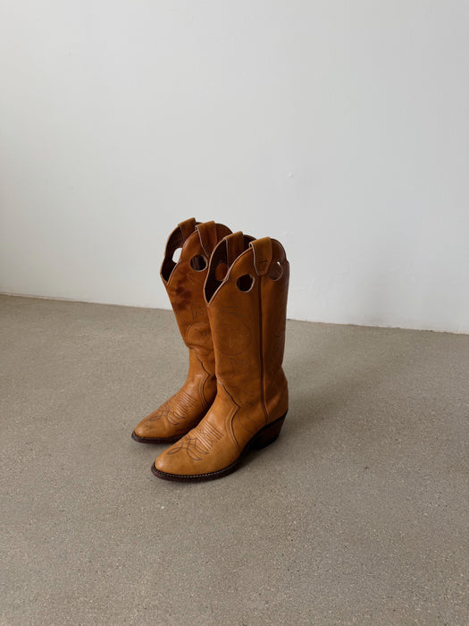 Tan Leather Cowboy Boot | 5.5