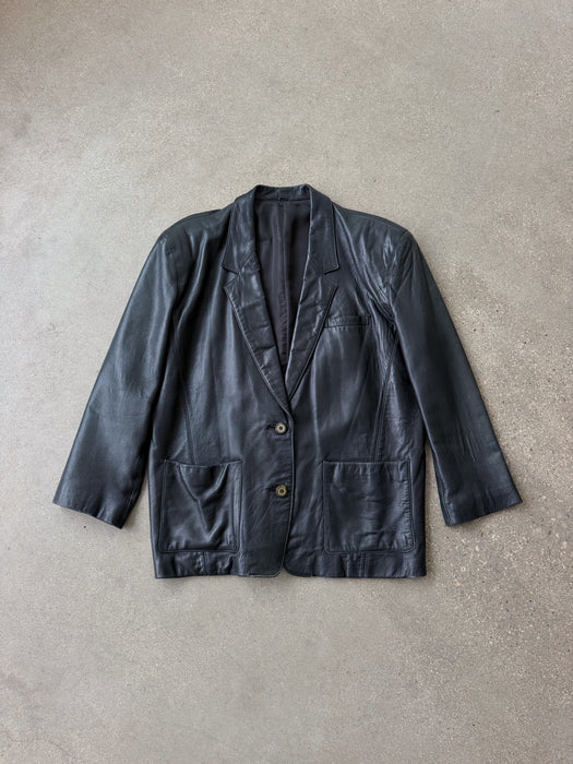 Black Leather Blazer | M/L