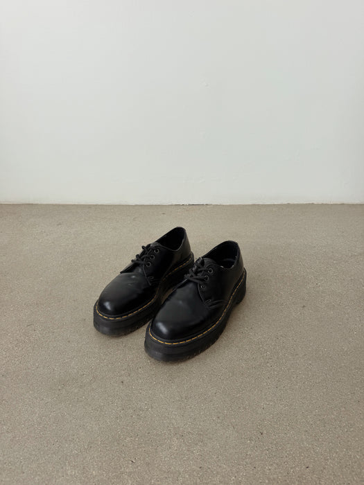 Dr. Martens Black Leather Platform Shoe | 10