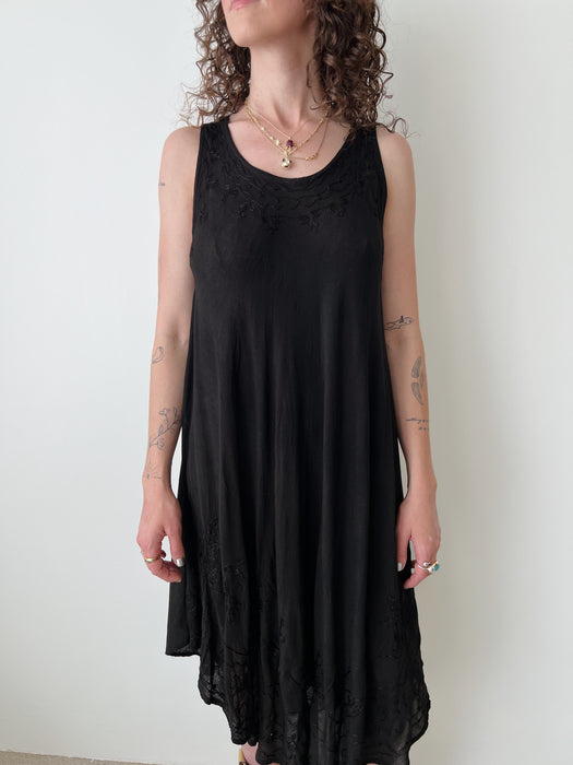 Black Rayon Dress | M/L