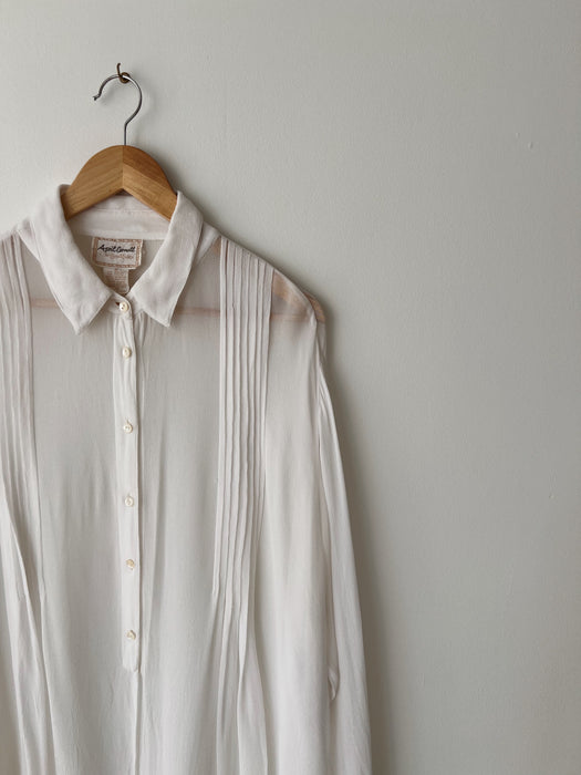 Ecru Chiffon Blouse | M/L