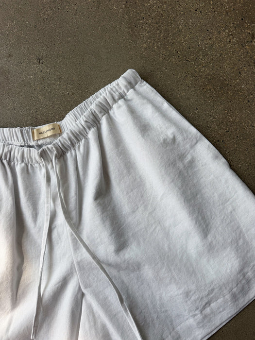 Hazlewood White Cotton Linen Short