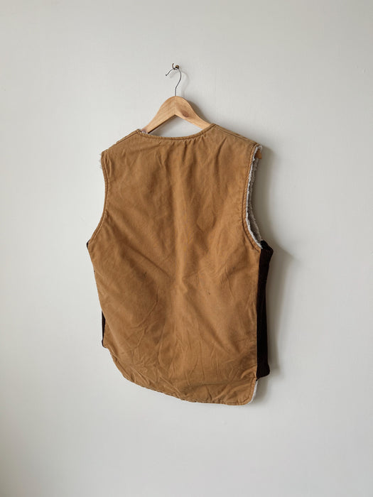 Tan Canvas Sherpa Vest | M