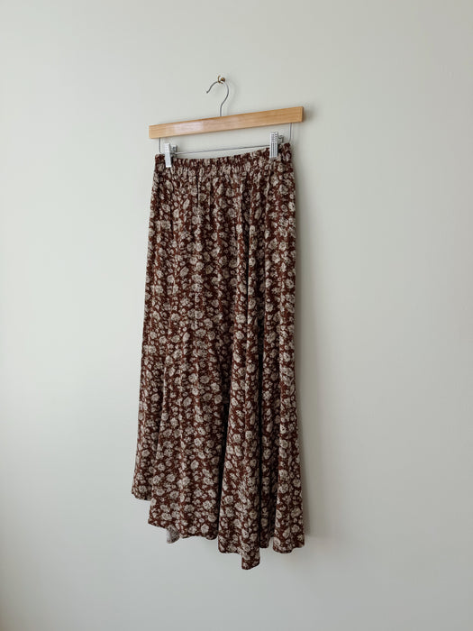 Brown Floral Skirt | XS