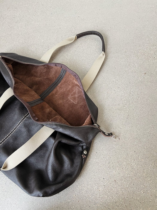 Brown Leather Duffle Bag