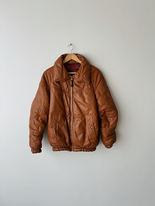 Camel Leather Bomber | L