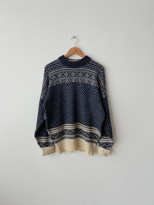 Navy Patterned Sweater | L