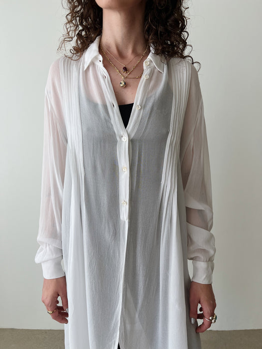 Ecru Chiffon Blouse | M/L