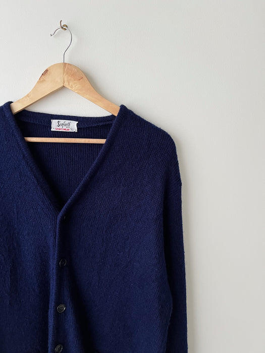 Navy Wool Cardigan | L/XL
