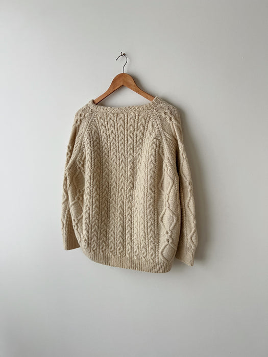Wool Cable Knit Cardigan | M/L