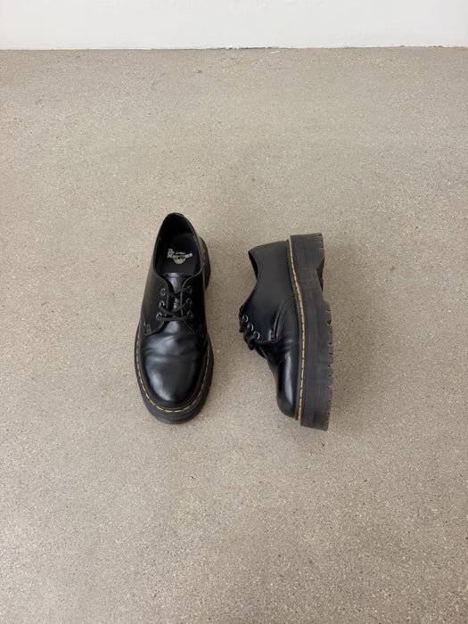 Dr. Martens Black Leather Platform Shoe | 10