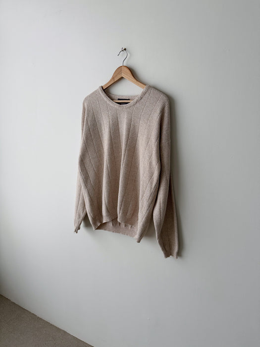 Cream Cotton Sweater | M