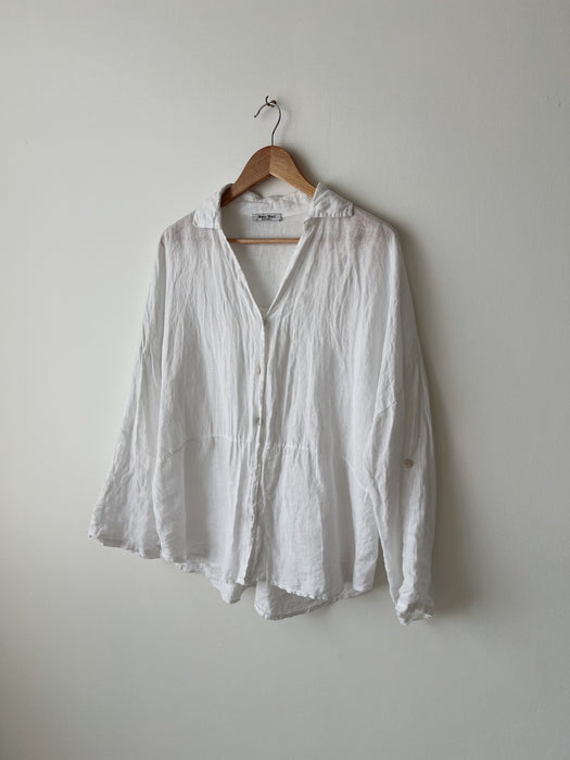 White Linen Blouse | L