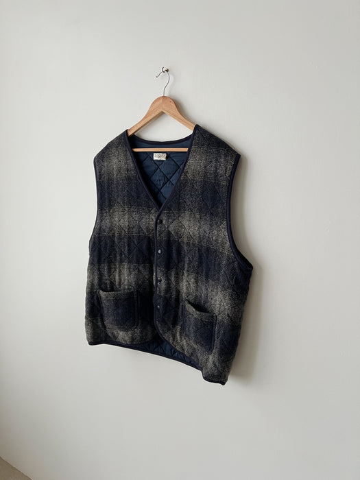 Navy & Grey Wool Vest | XL