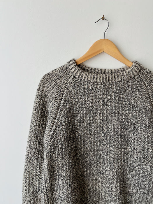 Marled Cream & Black Knit Sweater | L/XL