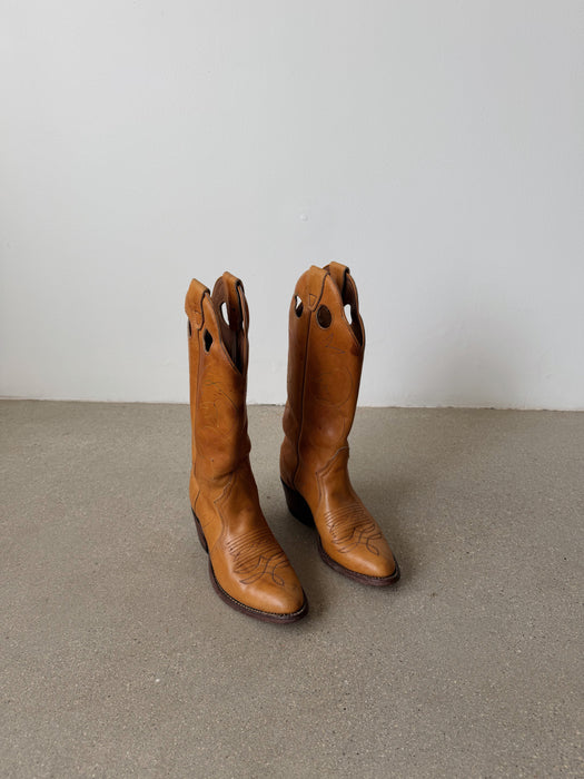 Tan Leather Cowboy Boot | 5.5