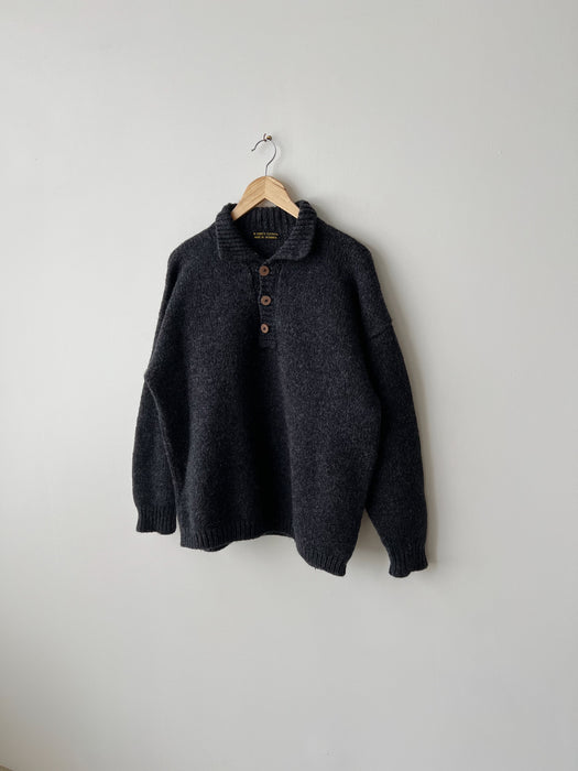 Blue Grey Wool Knit Sweater | L