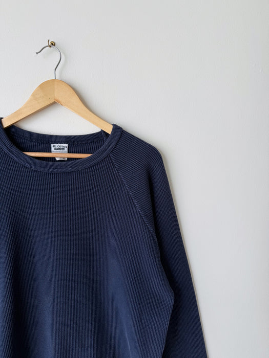 Navy Waffle Thermal Top | L