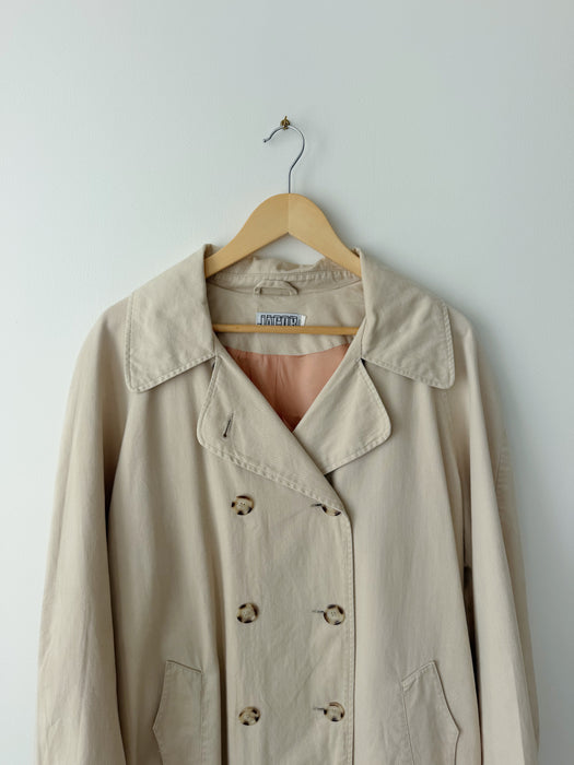 Beige Short Trench Coat | XL