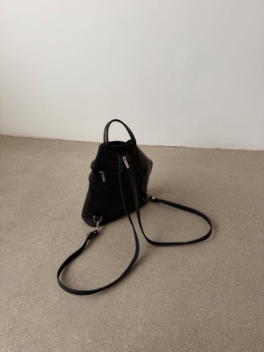 Black Leather Backpack