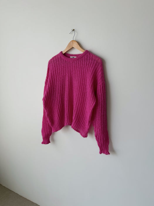 Hot Pink Wool Knit Sweater | L