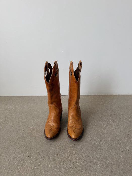 Tan Leather Cowboy Boot | 5.5