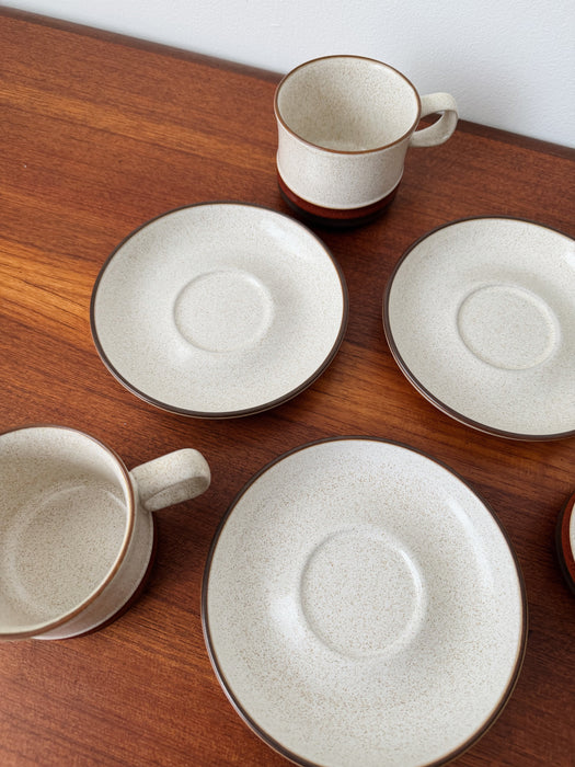 Denby Stoneware Mug & Saucer Set | Set of 3