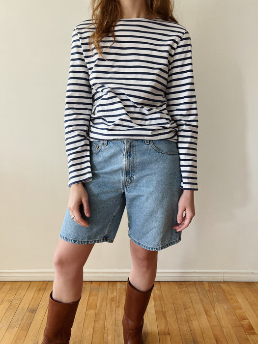 Navy Striped Longsleeve Top | M/L
