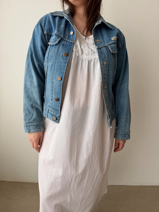 Distressed Denim Jacket | M