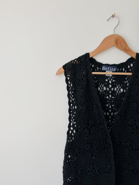 Black Silk Cotton Vest | M
