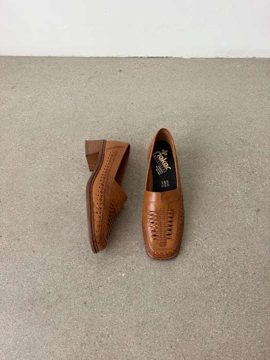 Tan Woven Leather Shoe | 10